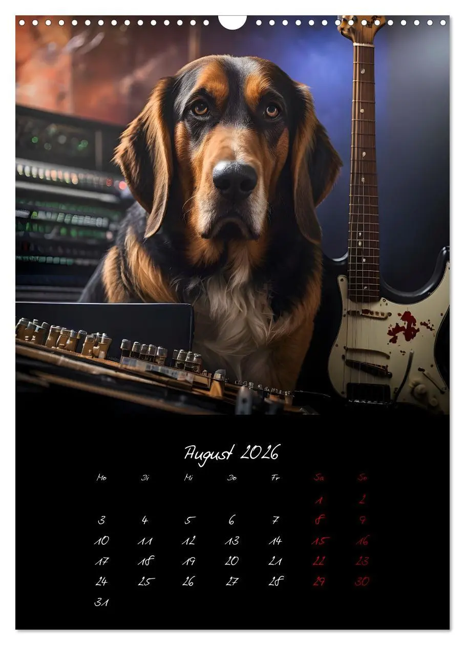 Bild: 9783457261033 | Gitarren und Hunde mit Herz (Wandkalender 2026 DIN A3 hoch),...