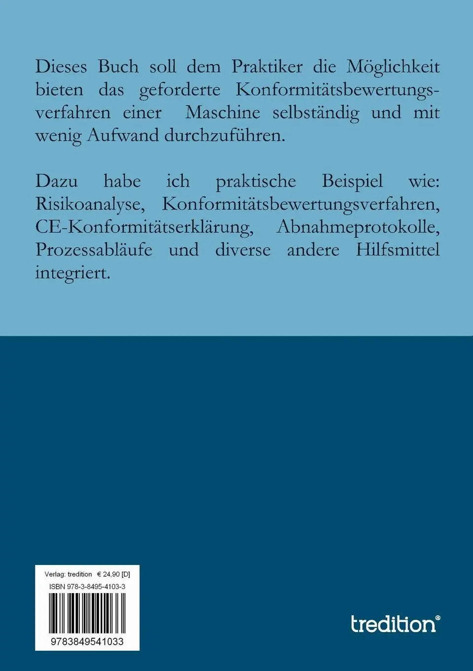 Rückseite: 9783849541033 | CE-Kennzeichnung von Maschinen | vom Praktiker für Praktiker | Waldy