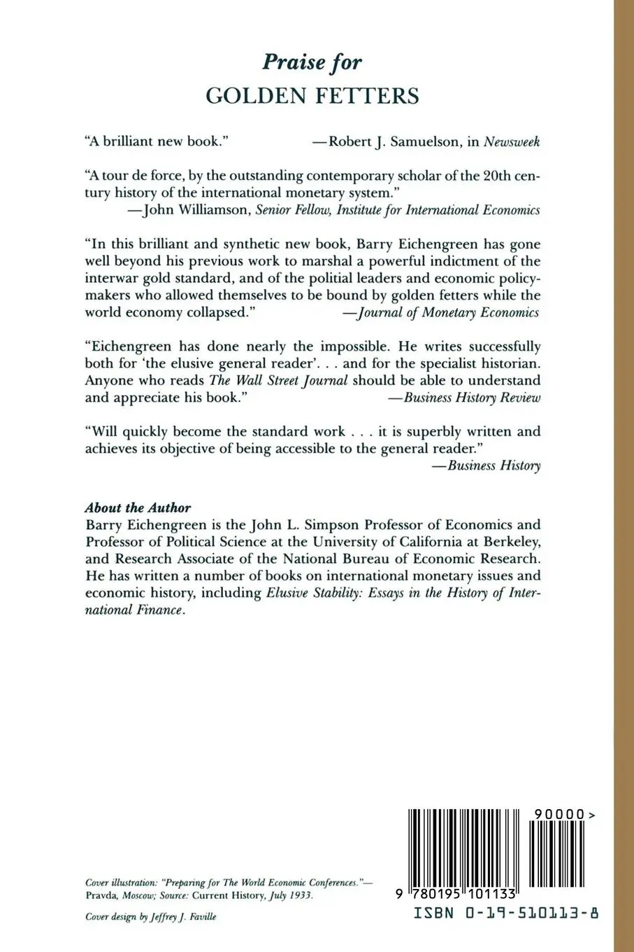 Rückseite: 9780195101133 | Golden Fetters | The Gold Standard and the Great Depression, 1919-1939