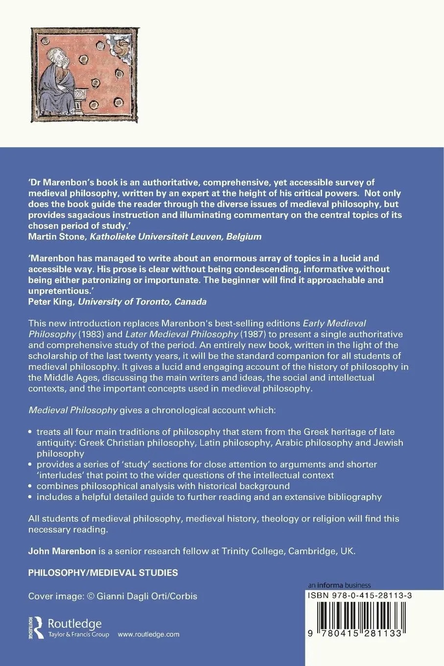 Rückseite: 9780415281133 | Medieval Philosophy | An Historical and Philosophical Introduction