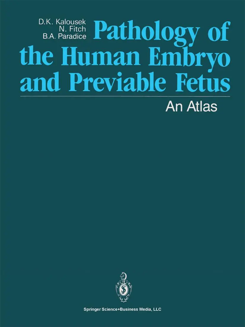 Cover: 9781475721133 | Pathology of the Human Embryo and Previable Fetus | An Atlas | Buch