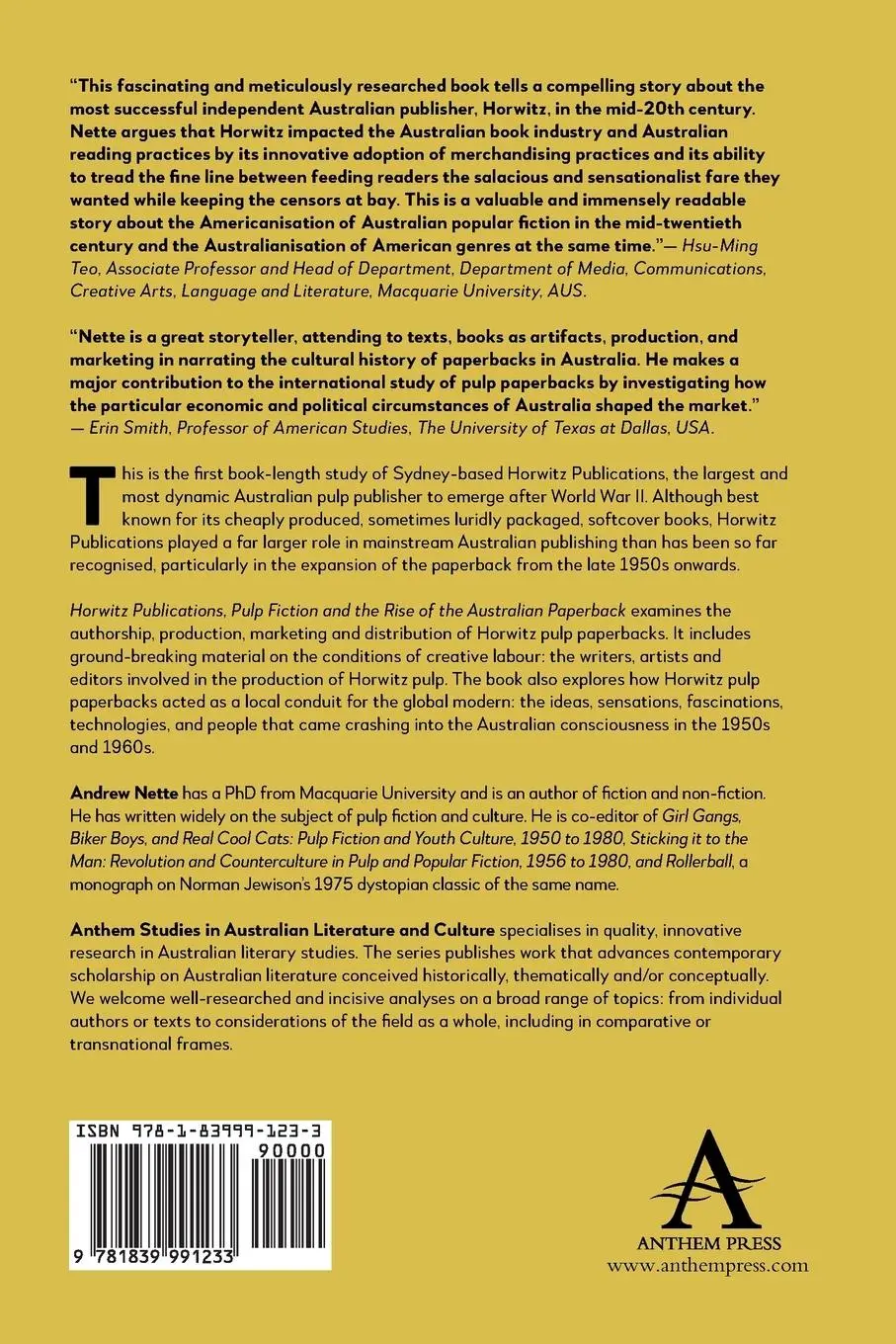Rückseite: 9781839991233 | Horwitz Publications, Pulp Fiction and the Rise of the Australian...