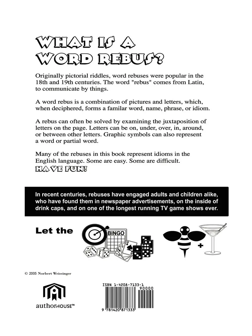Rückseite: 9781420871333 | 1001 Word Rebuses | Norbert Weissinger | Taschenbuch | Englisch | 2005