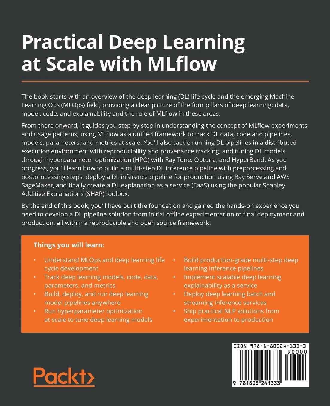 Rückseite: 9781803241333 | Practical Deep Learning at Scale with MLflow | Yong Liu | Taschenbuch