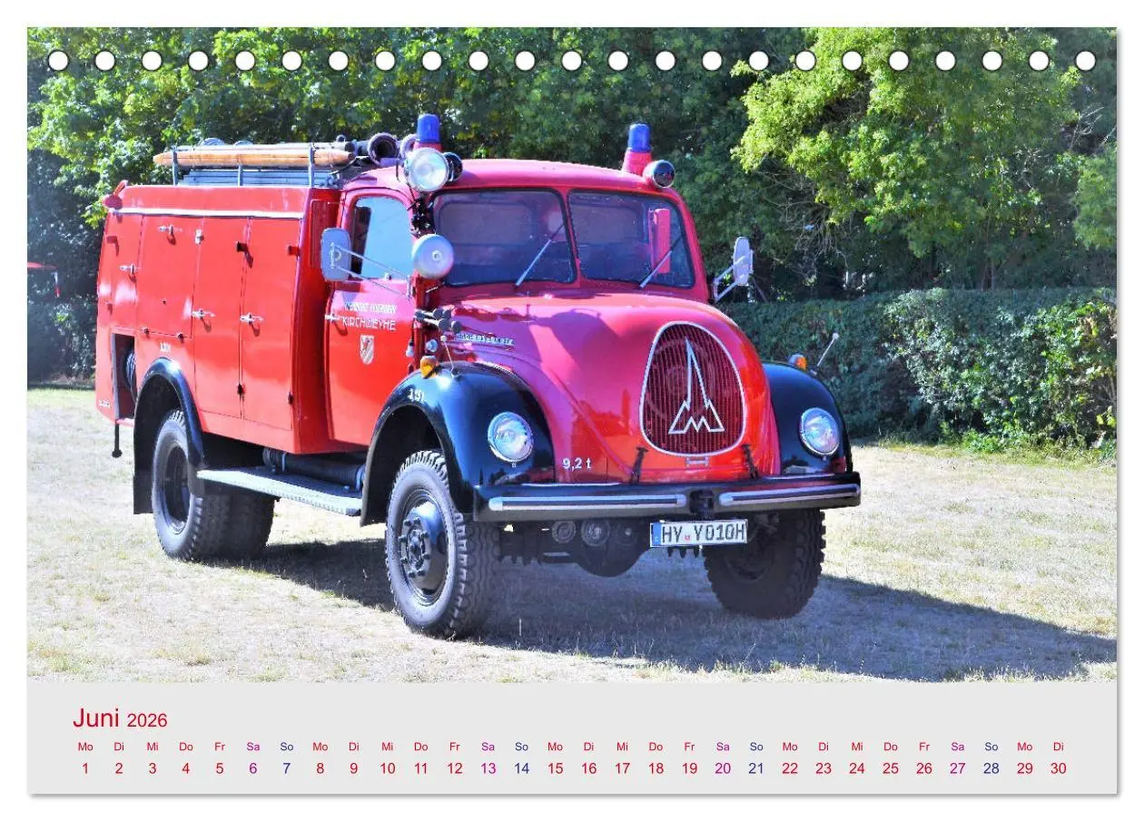 Bild: 9783457781333 | Oldtimer-FEUERWEHR (Tischkalender 2026 DIN A5 quer), CALVENDO...