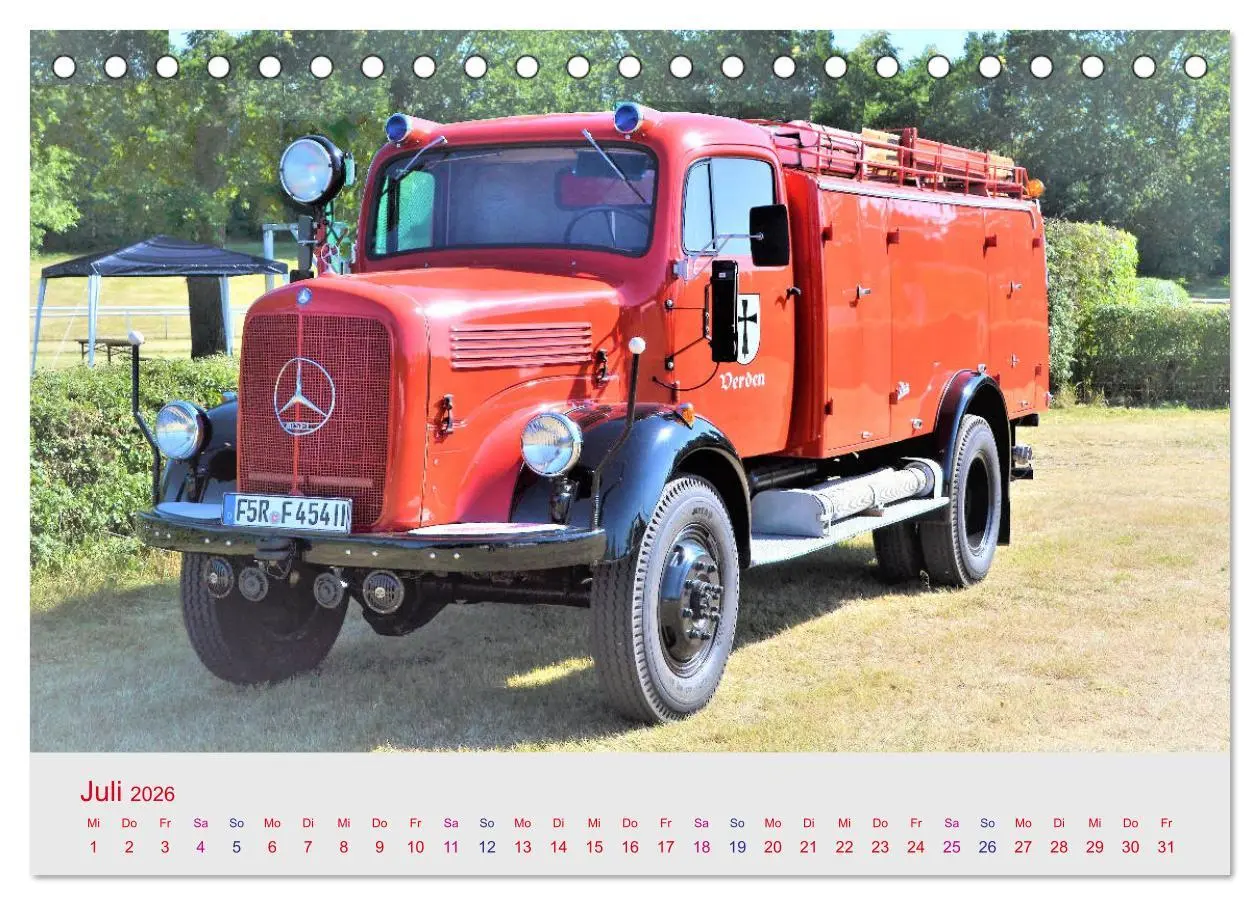 Bild: 9783457781333 | Oldtimer-FEUERWEHR (Tischkalender 2026 DIN A5 quer), CALVENDO...