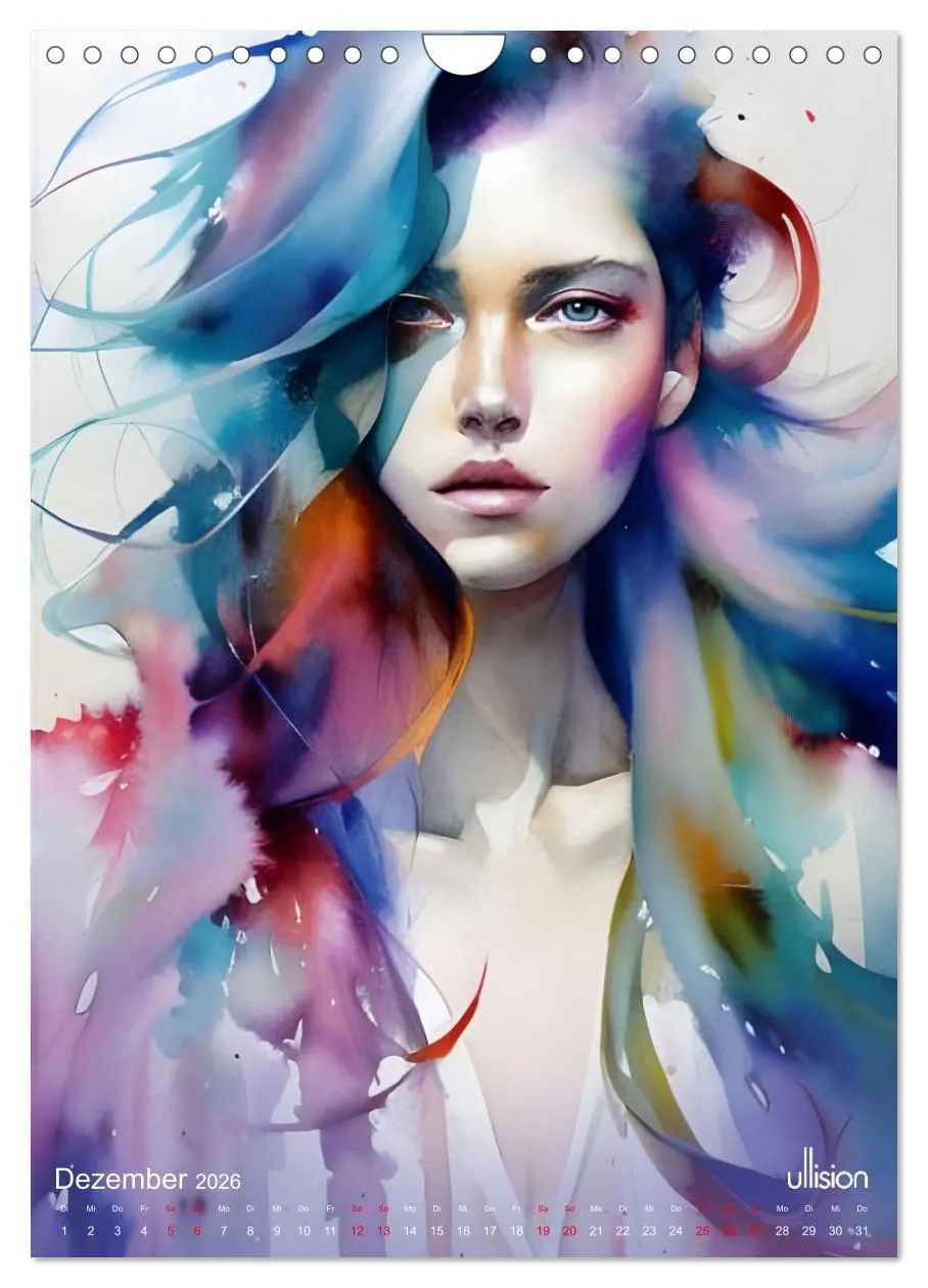 Bild: 9783516321333 | WILD FREI SCHÖN Aquarell-Portraits (Wandkalender 2026 DIN A4 hoch),...