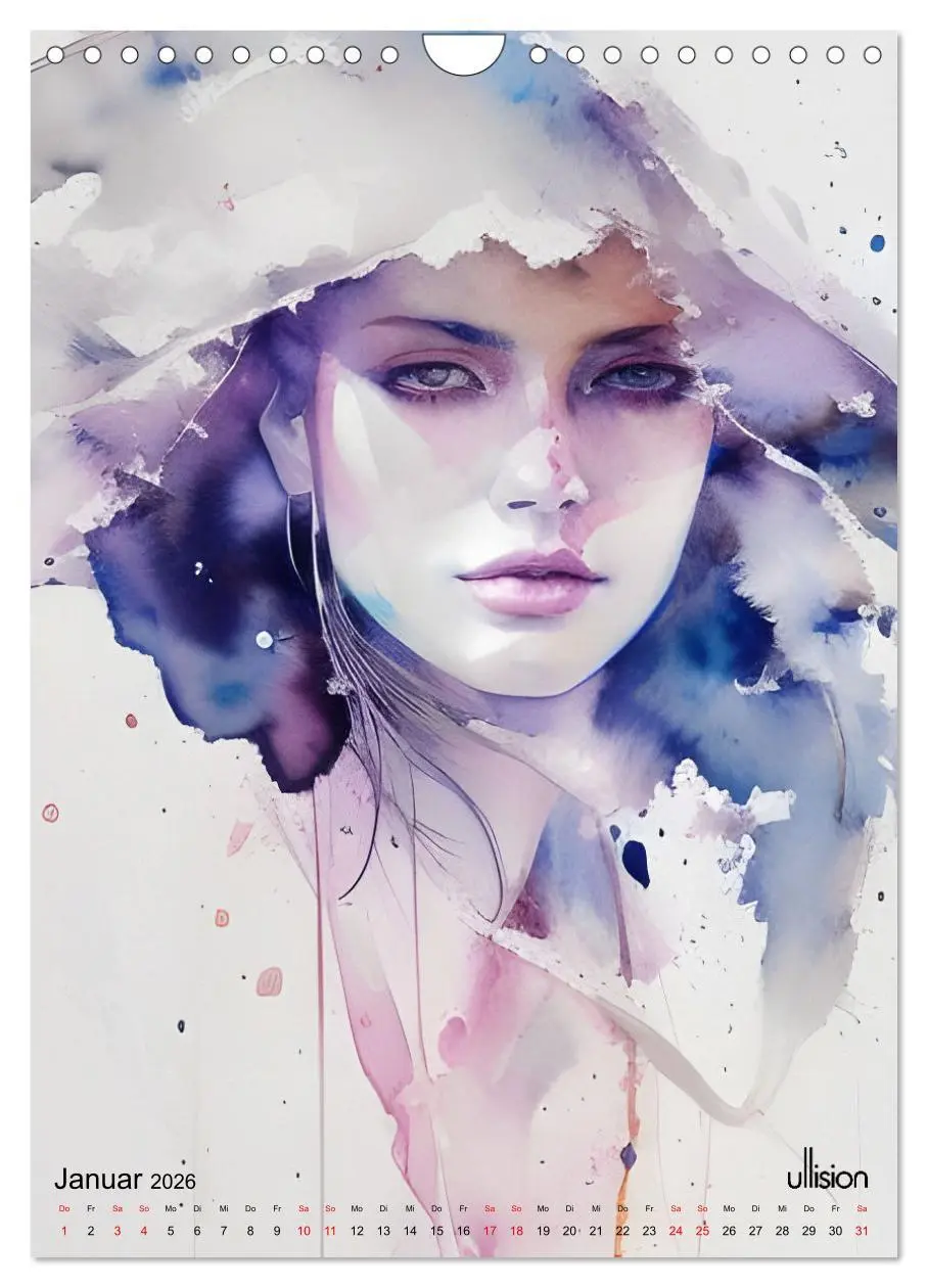 Bild: 9783516321333 | WILD FREI SCHÖN Aquarell-Portraits (Wandkalender 2026 DIN A4 hoch),...
