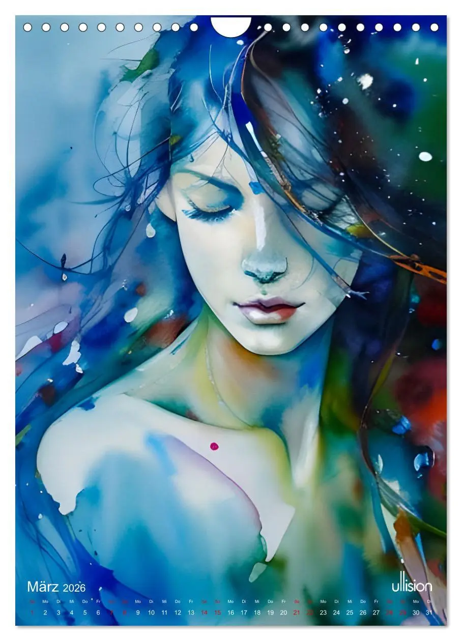 Bild: 9783516321333 | WILD FREI SCHÖN Aquarell-Portraits (Wandkalender 2026 DIN A4 hoch),...