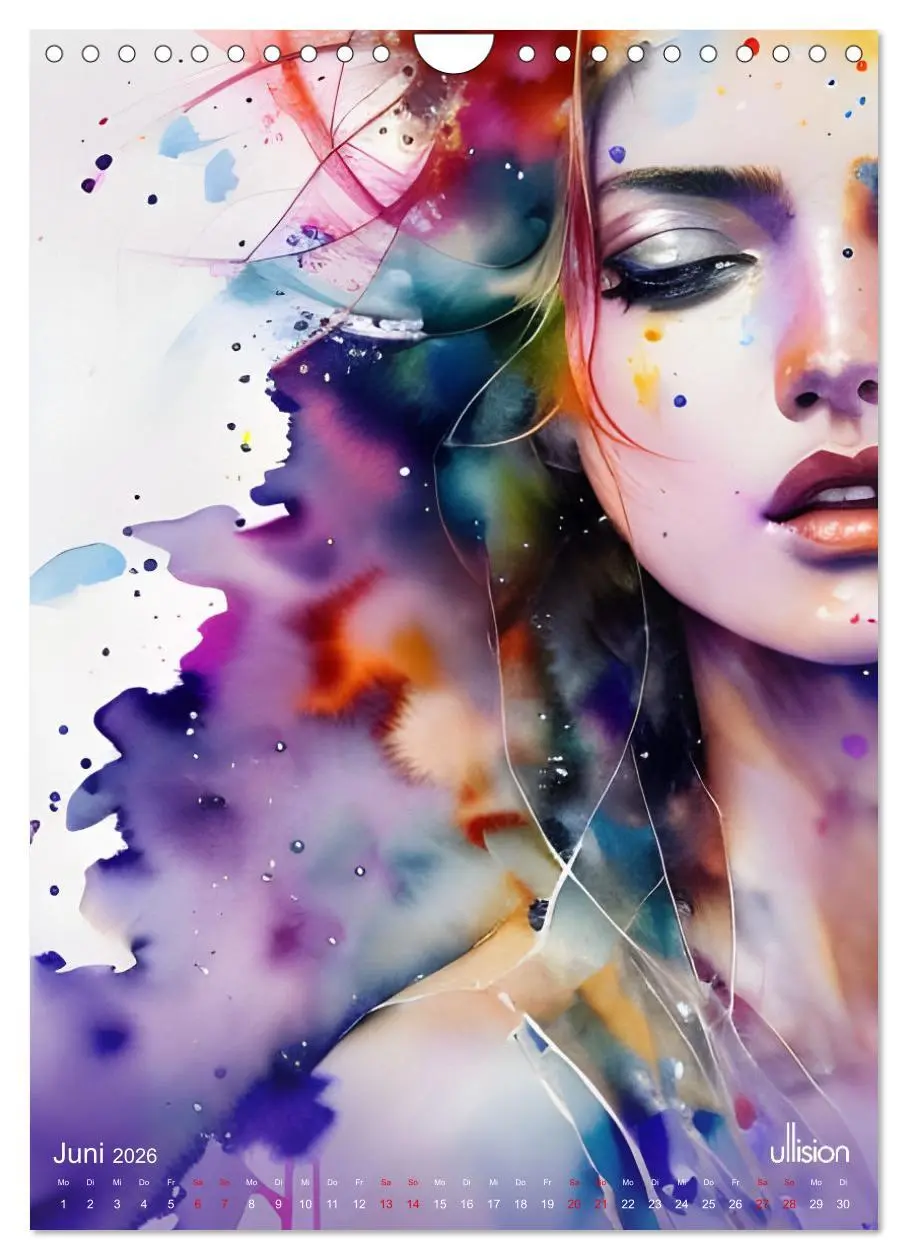 Bild: 9783516321333 | WILD FREI SCHÖN Aquarell-Portraits (Wandkalender 2026 DIN A4 hoch),...
