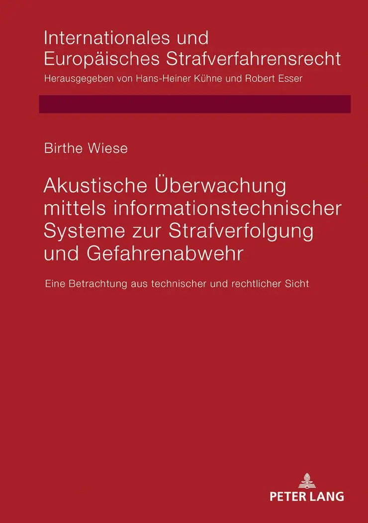 Cover: 9783631781333 | Akustische Überwachung mittels informationstechnischer Systeme zur...