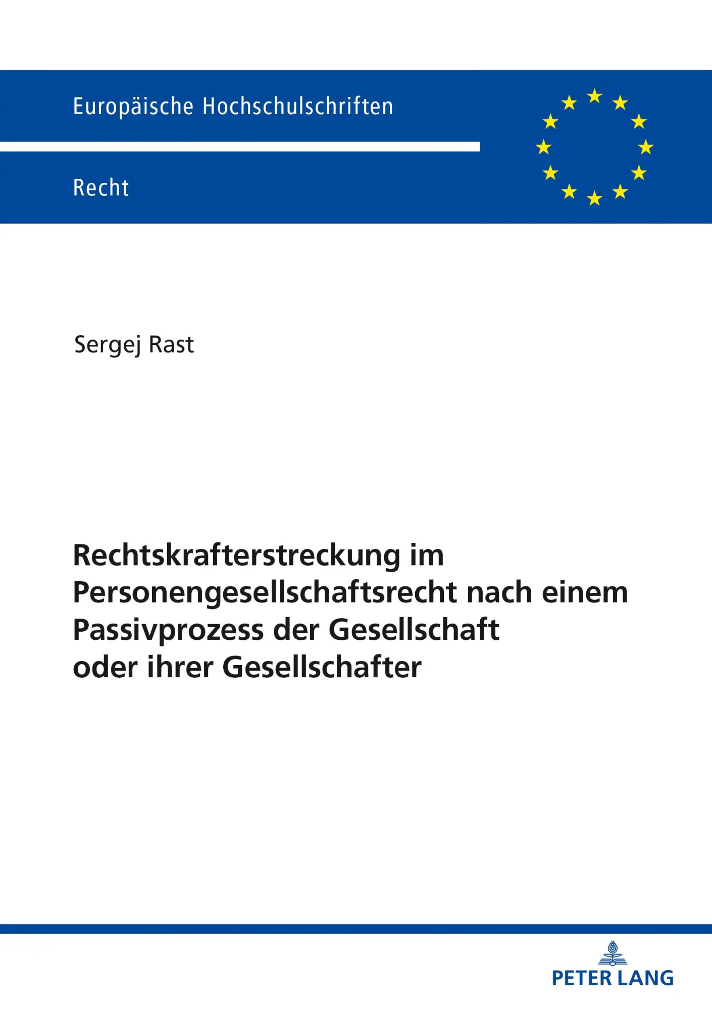 Cover: 9783631851333 | Rechtskrafterstreckung im Personengesellschaftsrecht nach einem...