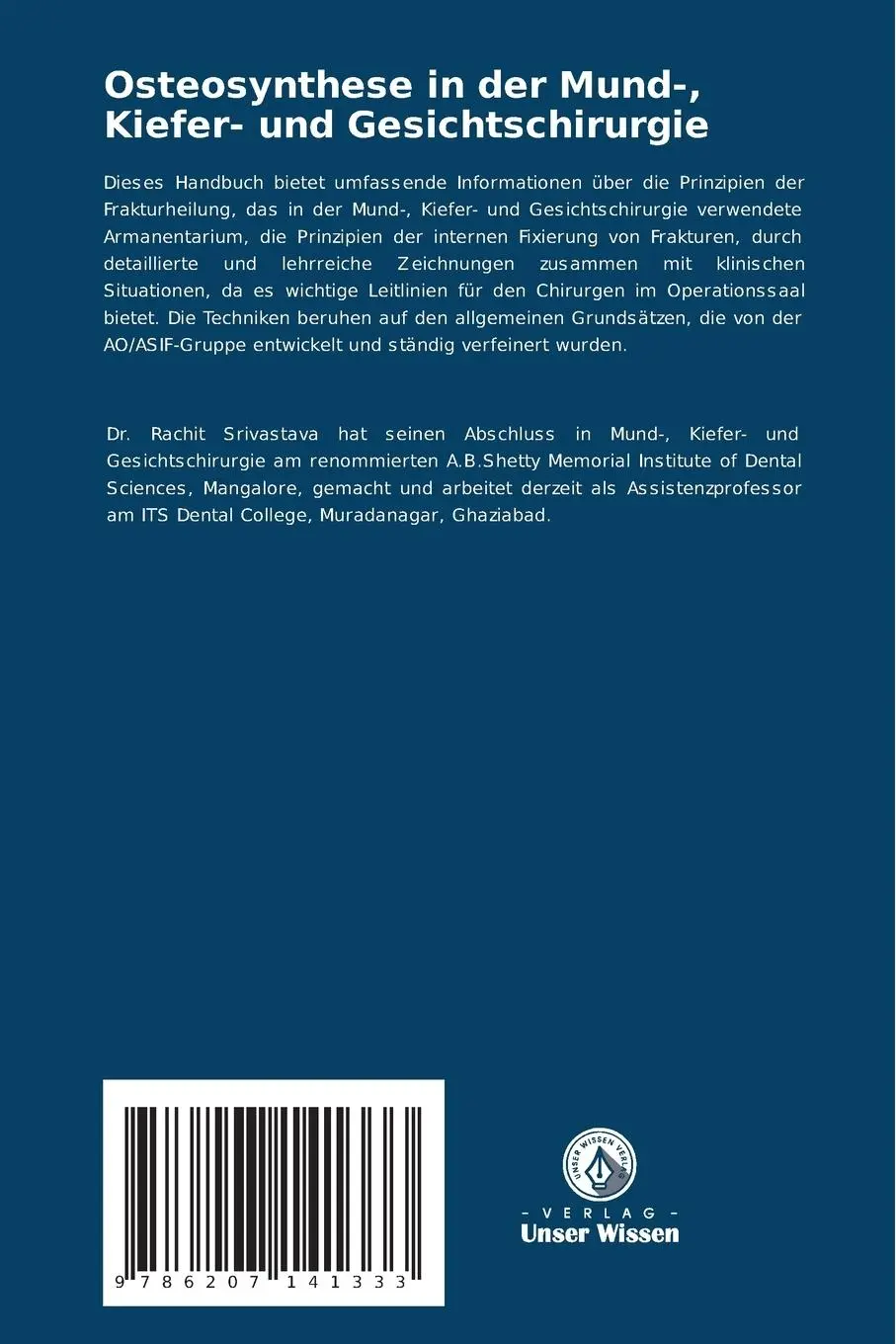 Rückseite: 9786207141333 | Osteosynthese in der Mund-, Kiefer- und Gesichtschirurgie | Buch