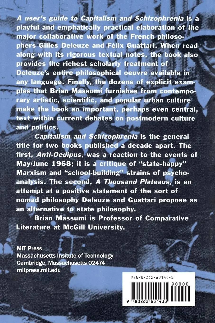 Rückseite: 9780262631433 | A User's Guide to Capitalism and Schizophrenia | Brian Massumi | Buch
