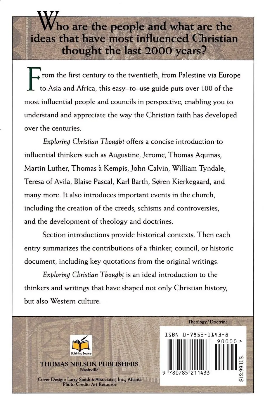 Rückseite: 9780785211433 | The Exploring Christian Thought | A. N. S. Lane | Taschenbuch | 1996