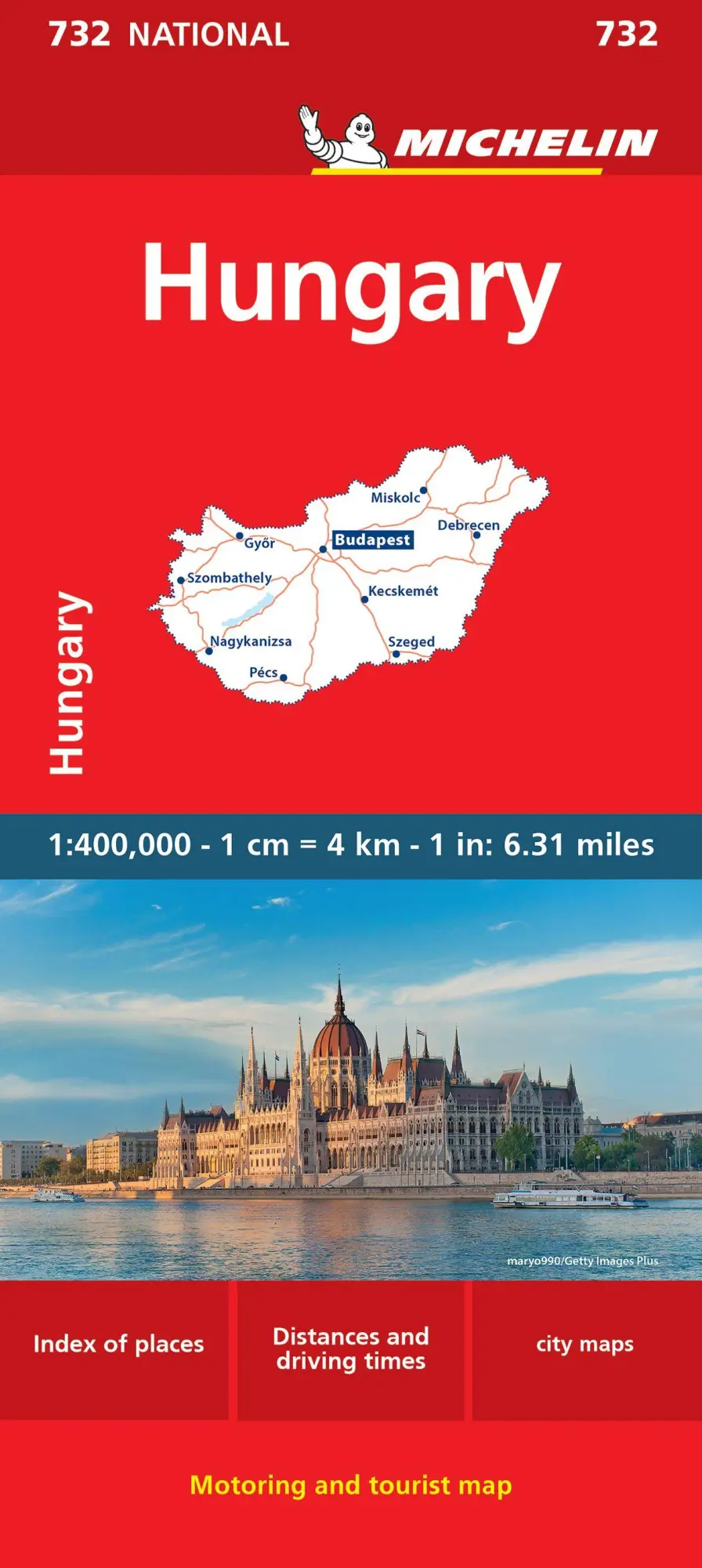 Cover: 9782067261433 | Michelin Ungarn | Map | Michelin | (Land-)Karte | 1 S. | Deutsch