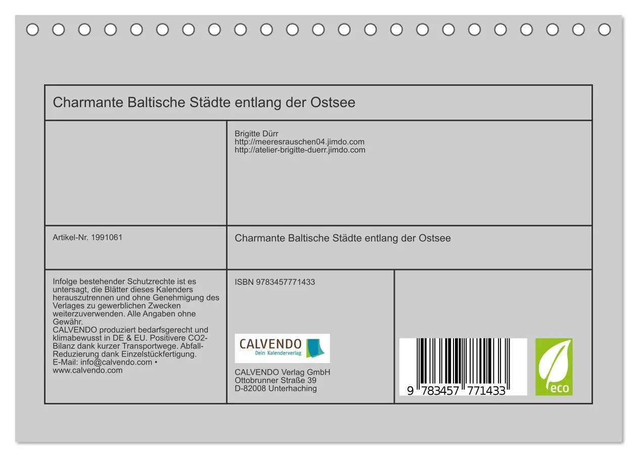 Bild: 9783457771433 | Charmante Baltische Städte entlang der Ostsee (Tischkalender 2026...