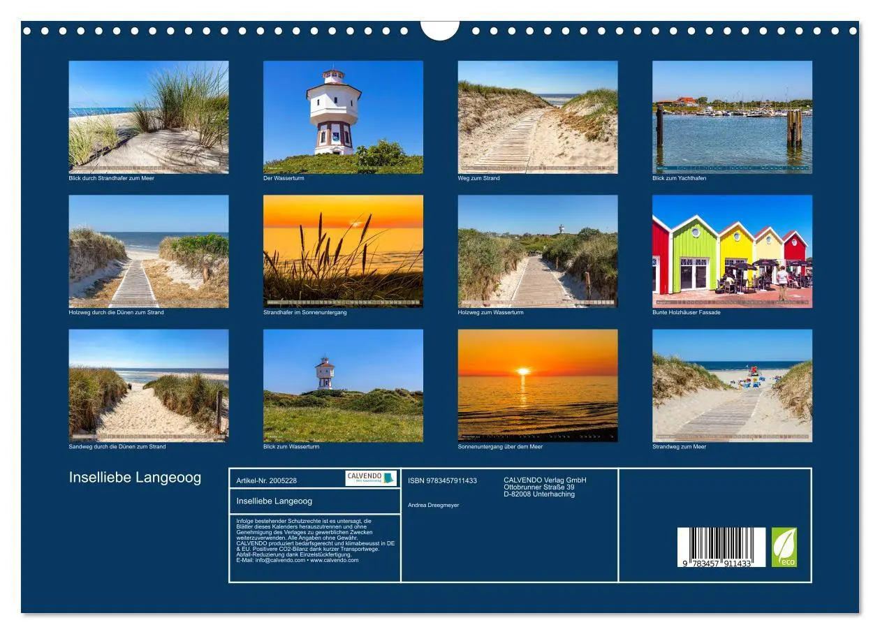 Bild: 9783457911433 | Inselliebe Langeoog (Wandkalender 2026 DIN A3 quer), CALVENDO...