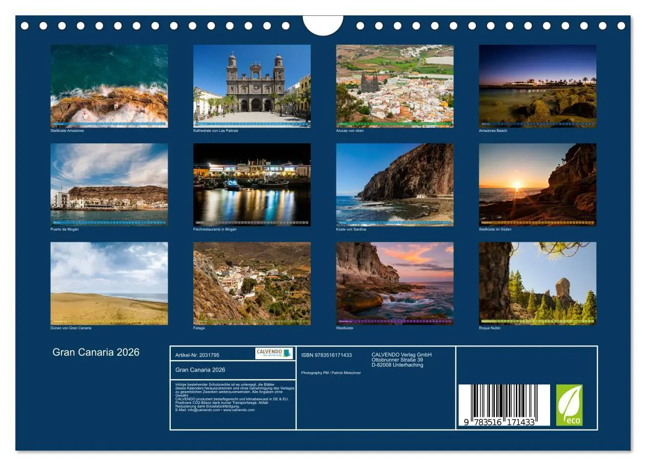 Bild: 9783516171433 | Gran Canaria 2026 (Wandkalender 2026 DIN A4 quer), CALVENDO...
