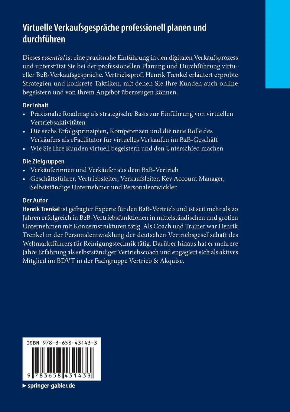 Rückseite: 9783658431433 | Virtuelle Verkaufsgespräche professionell planen und durchführen | xii