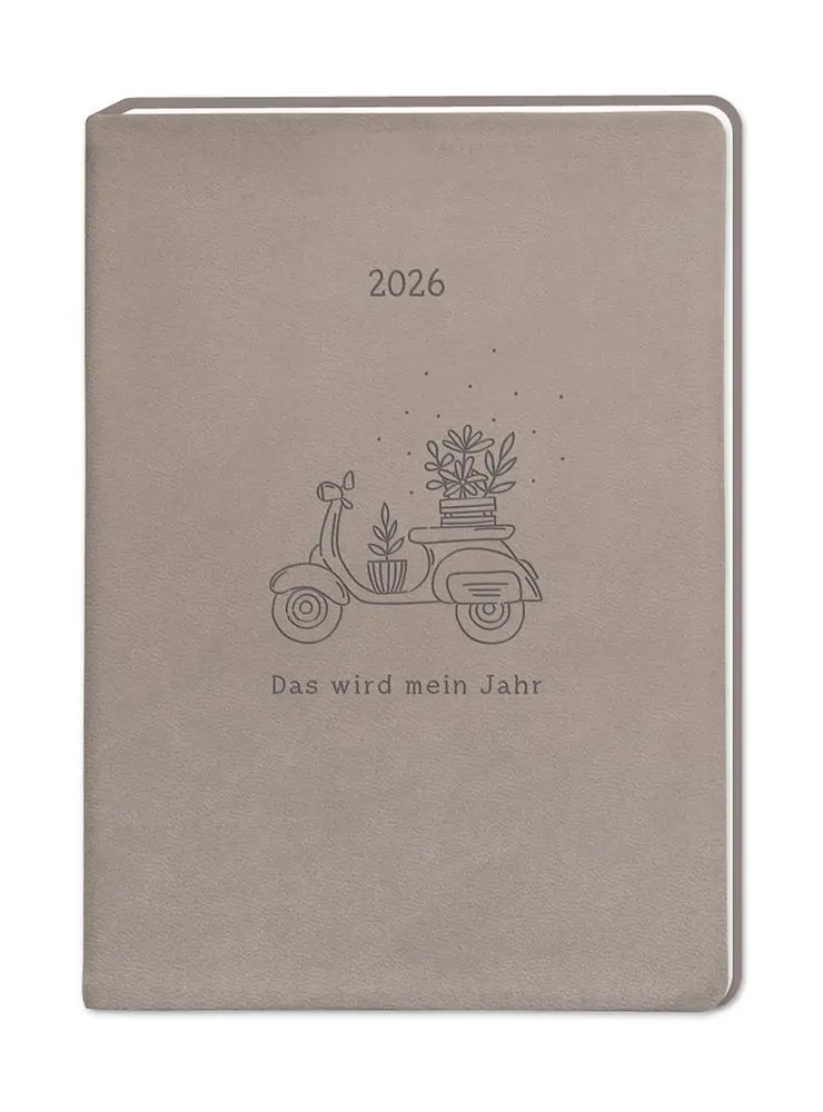 Cover: 9783986361433 | Terminplaner Lederlook 2026 Taupe | Terminplaner Lederlook A6 | Buch