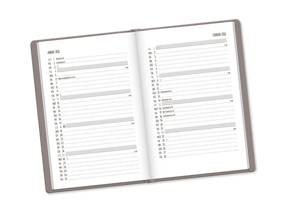 Bild: 9783986361433 | Terminplaner Lederlook 2026 Taupe | Terminplaner Lederlook A6 | Buch