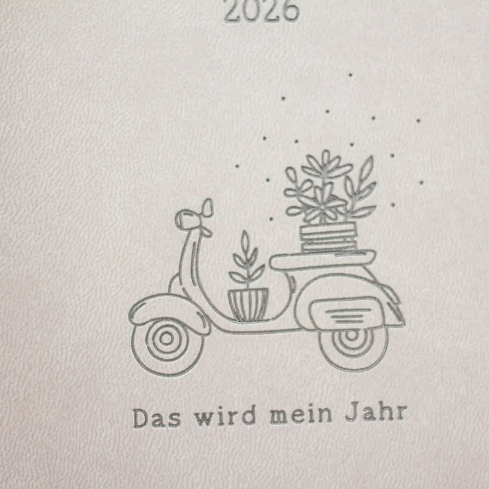 Bild: 9783986361433 | Terminplaner Lederlook 2026 Taupe | Terminplaner Lederlook A6 | Buch