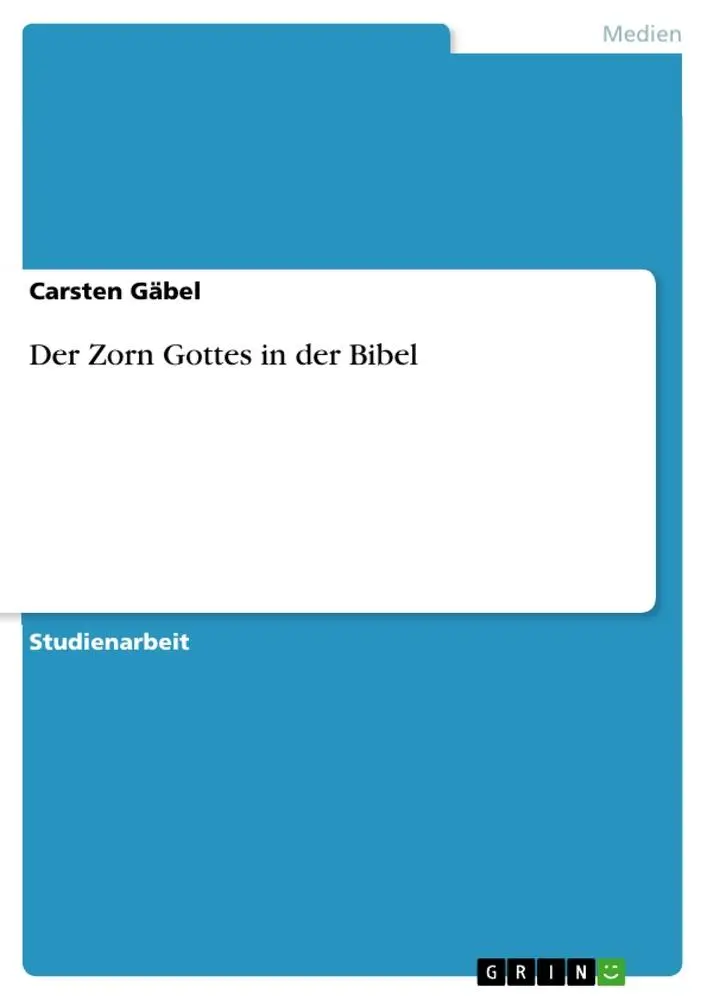 Cover: 9783640121533 | Der Zorn Gottes in der Bibel | Carsten Gäbel | Taschenbuch | Paperback