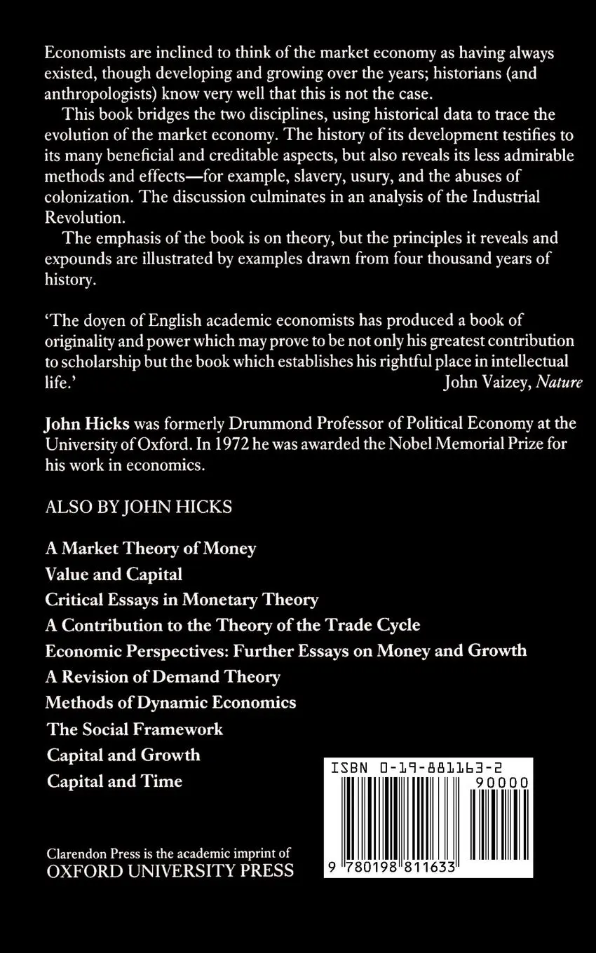 Rückseite: 9780198811633 | A Theory of Economic History | John R. Hicks | Taschenbuch | Englisch
