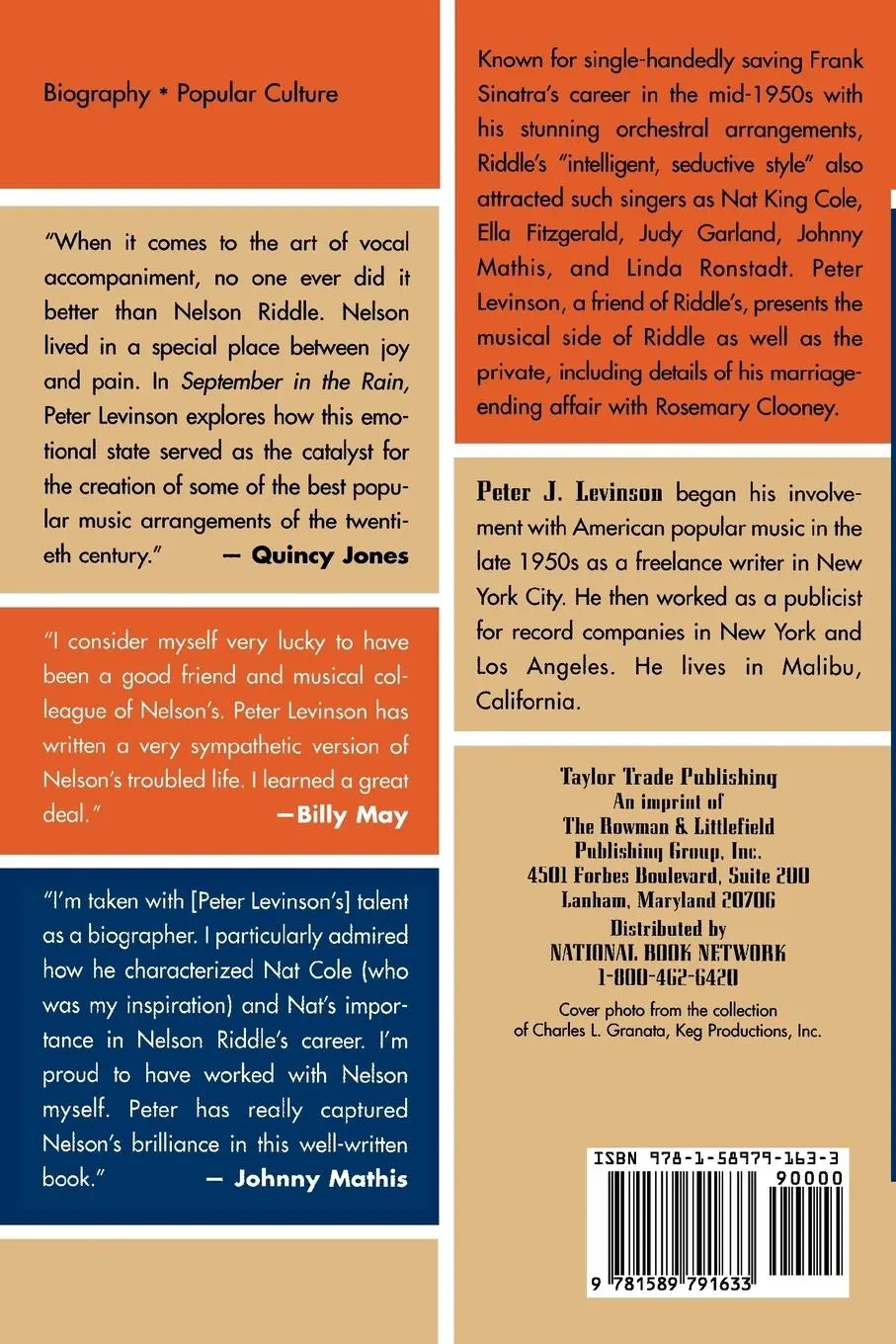 Rückseite: 9781589791633 | September in the Rain | The Life of Nelson Riddle | Peter J. Levinson