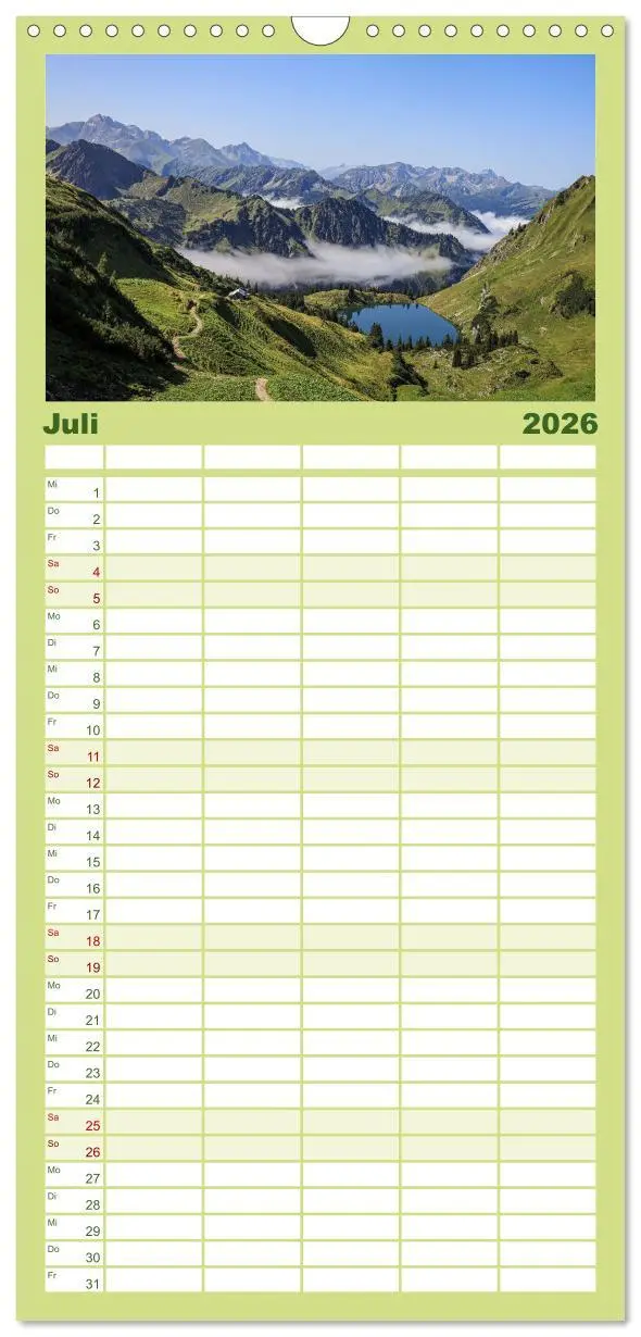 Bild: 9783516601633 | Familienplaner 2026 - Naturparadies Allgäu - Von Oberstdorf bis...