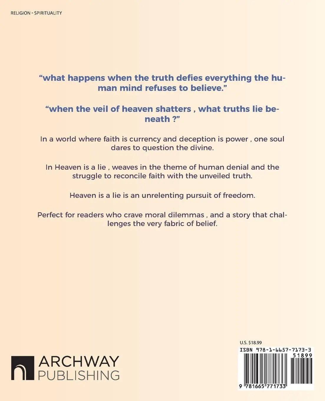Rückseite: 9781665771733 | Heaven is a lie | From Religions back to Infinity | Sally Rithner