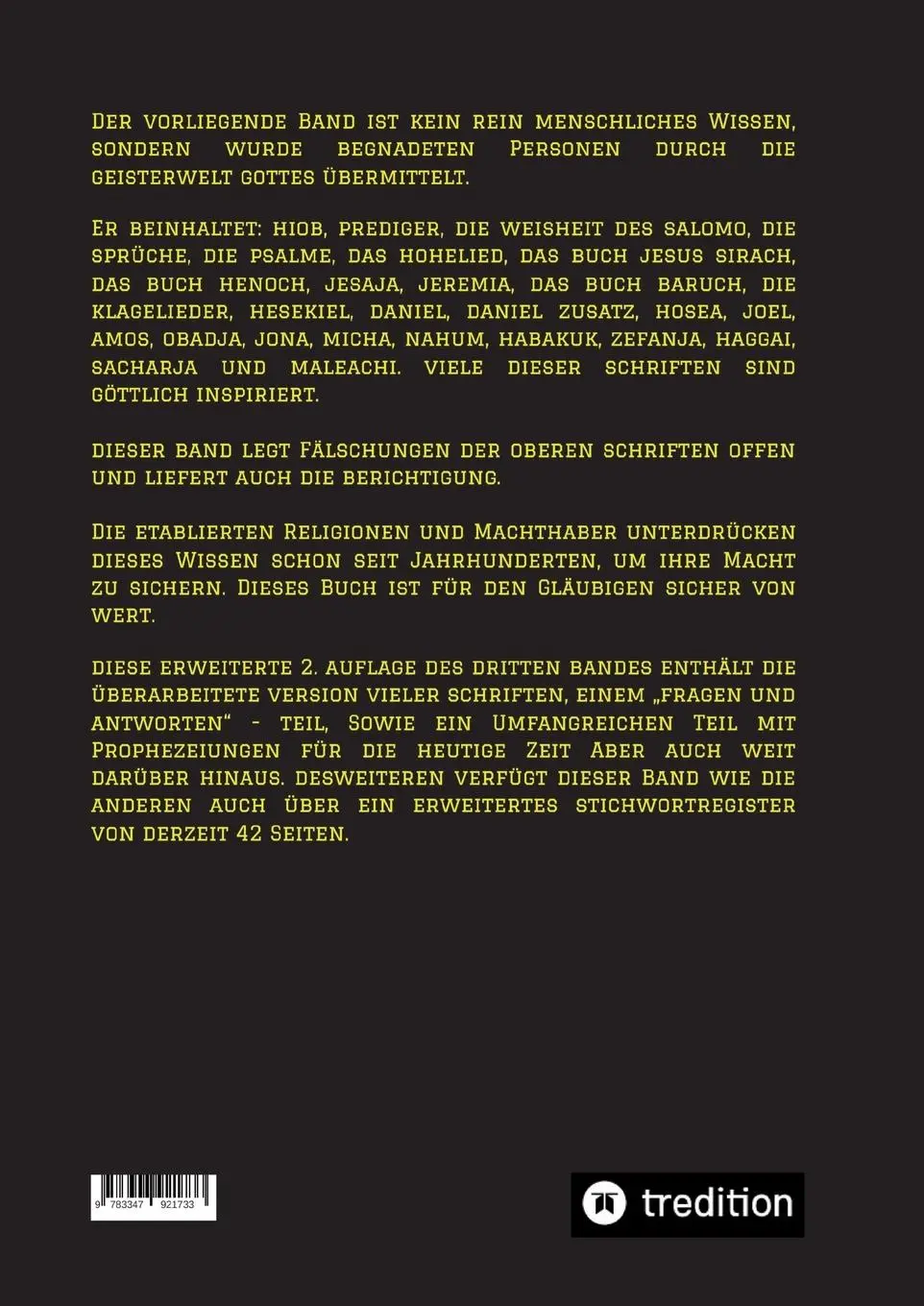 Rückseite: 9783347921733 | 2. Auflage 3. Band Neuaufbau der Urbibel | Paul Rießler (u. a.) | Buch