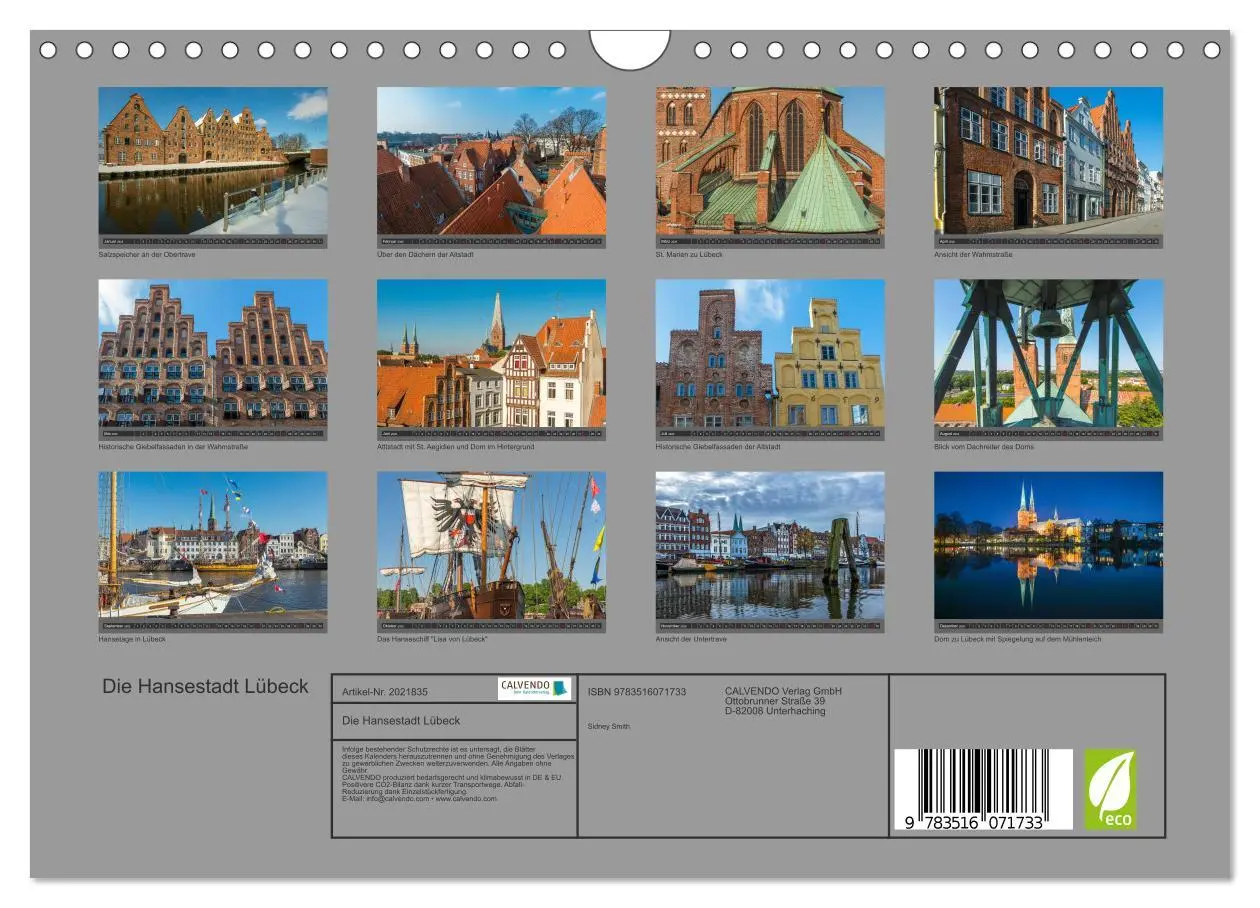 Bild: 9783516071733 | Die Hansestadt Lübeck (Wandkalender 2026 DIN A4 quer), CALVENDO...