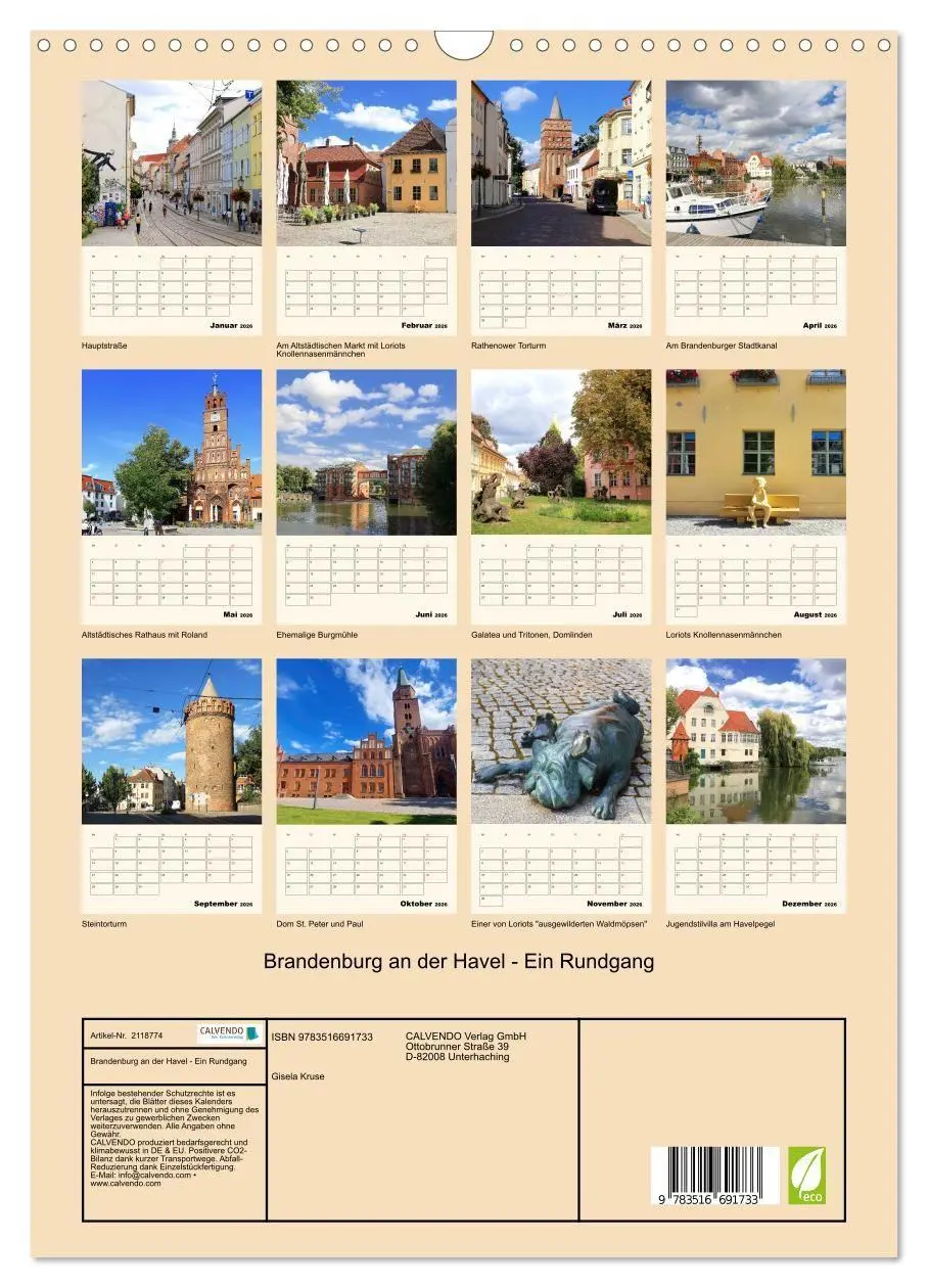 Bild: 9783516691733 | Brandenburg an der Havel - Ein Rundgang (Wandkalender 2026 DIN A3...