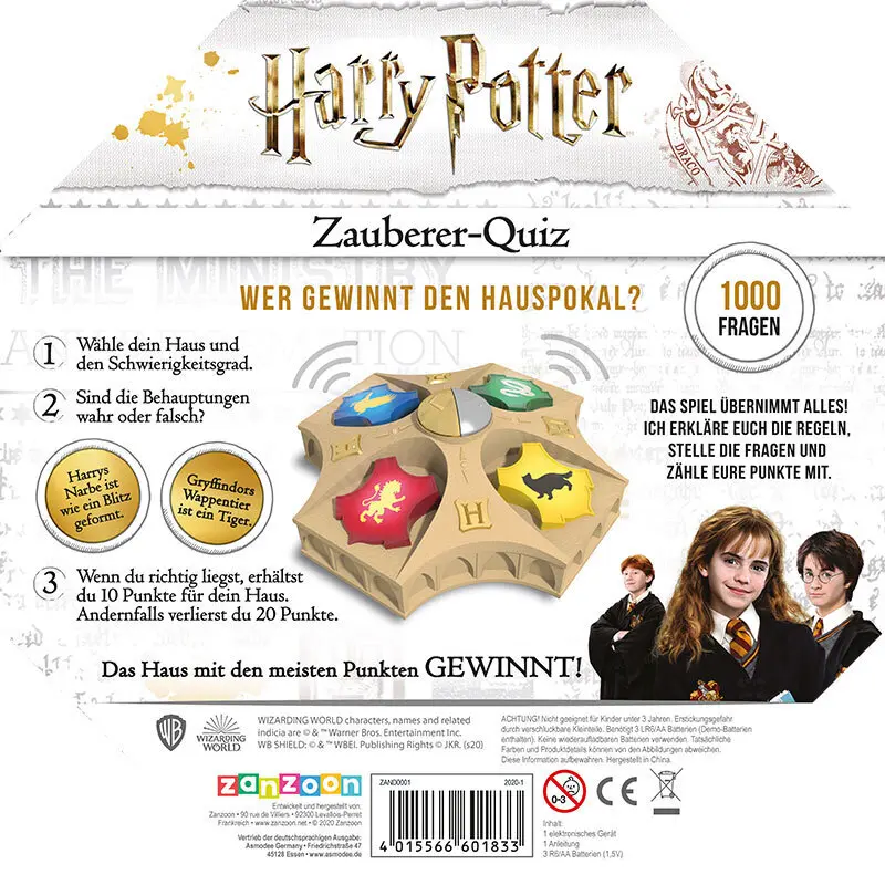 Bild: 4015566601833 | Harry Potter Zauberer-Quiz (Spiel) | Spiel | In Spielebox | ZAND0001