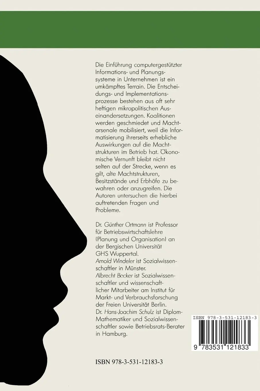 Rückseite: 9783531121833 | Computer und Macht in Organisationen | Mikropolitische Analysen | Buch