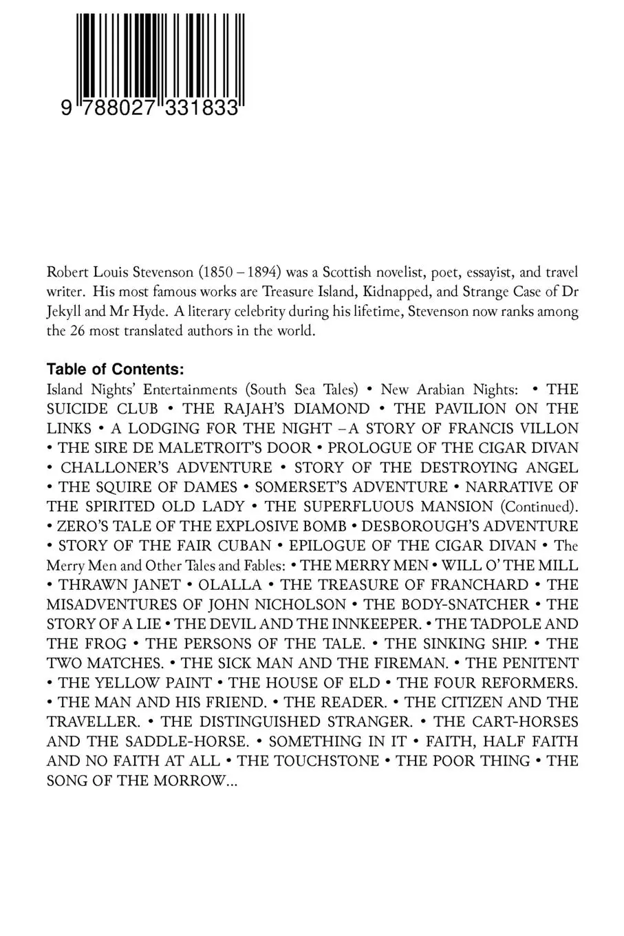 Rückseite: 9788027331833 | The Complete Short Stories of Robert Louis Stevenson | Stevenson