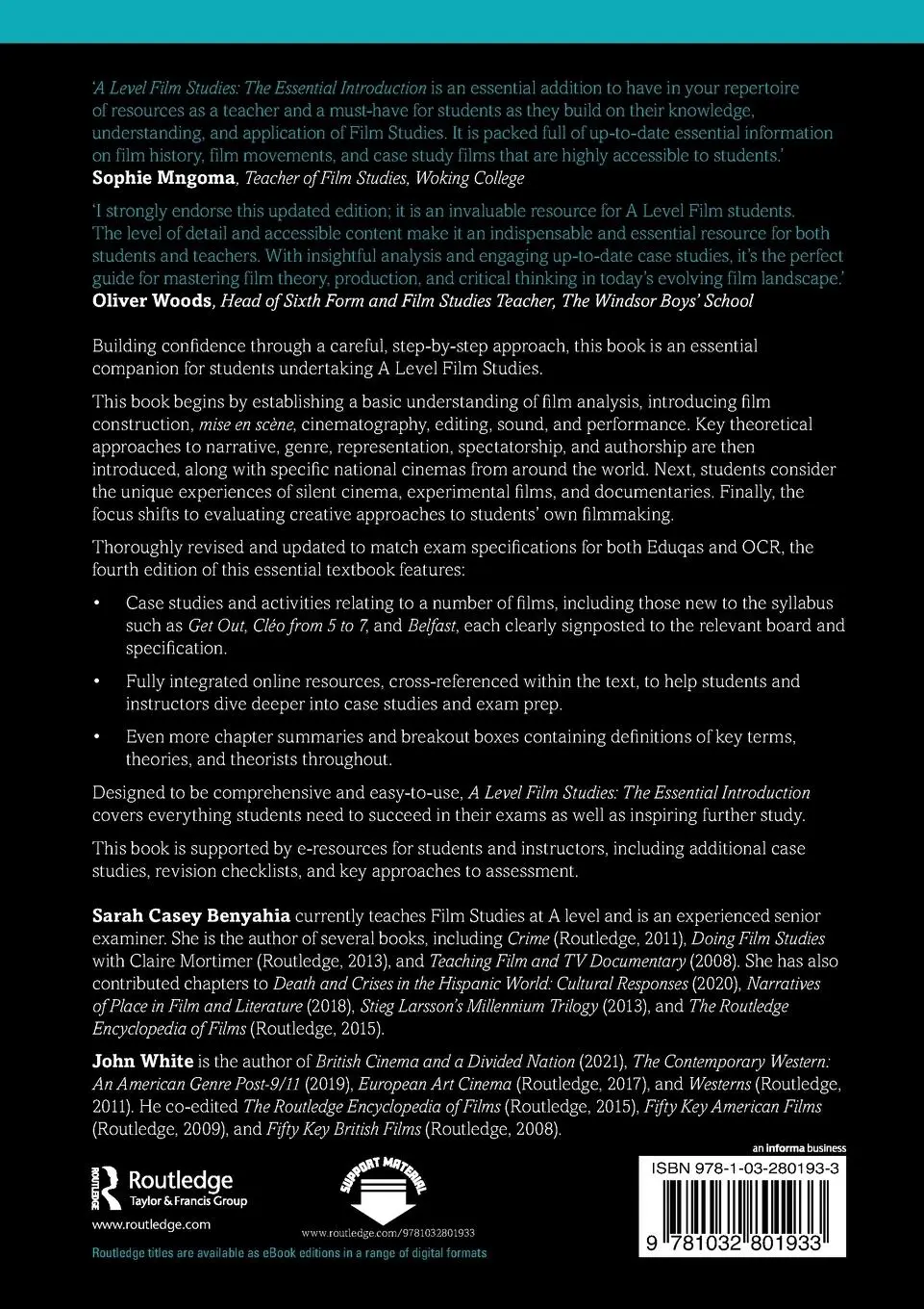 Rückseite: 9781032801933 | A Level Film Studies | The Essential Introduction | Benyahia (u. a.)