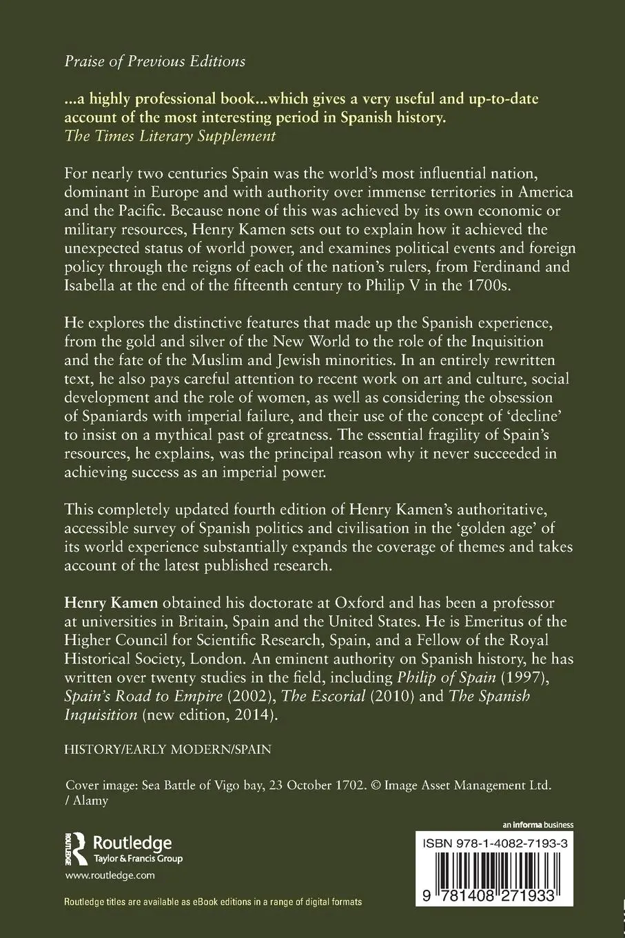 Rückseite: 9781408271933 | Spain, 1469-1714 | A Society of Conflict | Henry Kamen | Taschenbuch