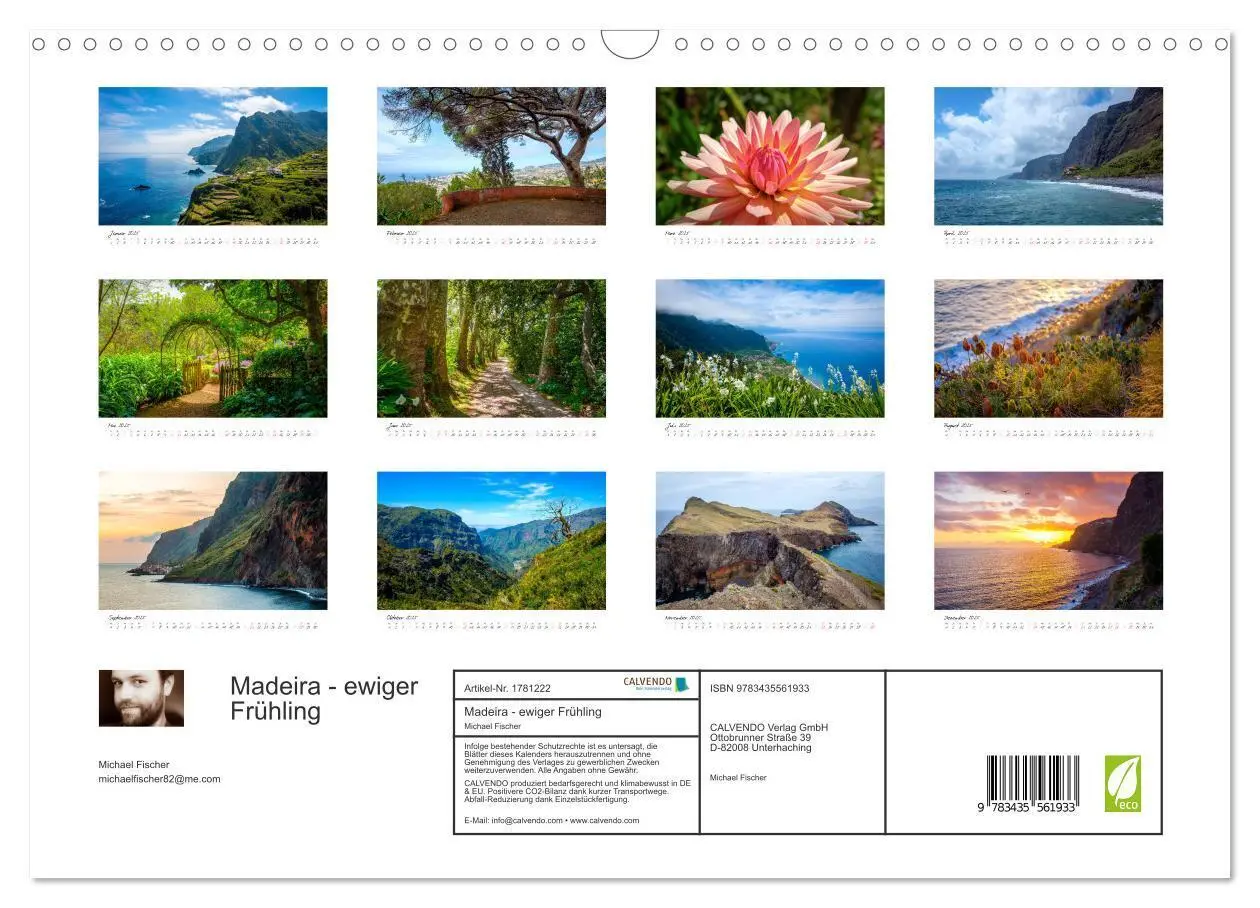 Bild: 9783435561933 | Madeira - ewiger Frühling (Wandkalender 2025 DIN A3 quer), CALVENDO...