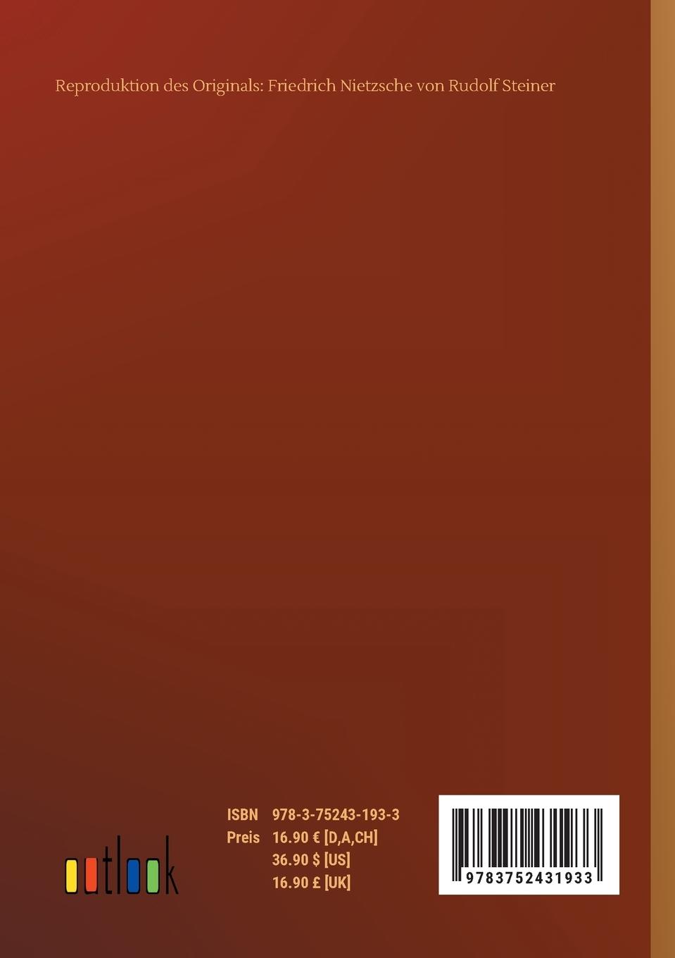 Rückseite: 9783752431933 | Friedrich Nietzsche | Rudolf Steiner | Taschenbuch | 88 S. | Deutsch