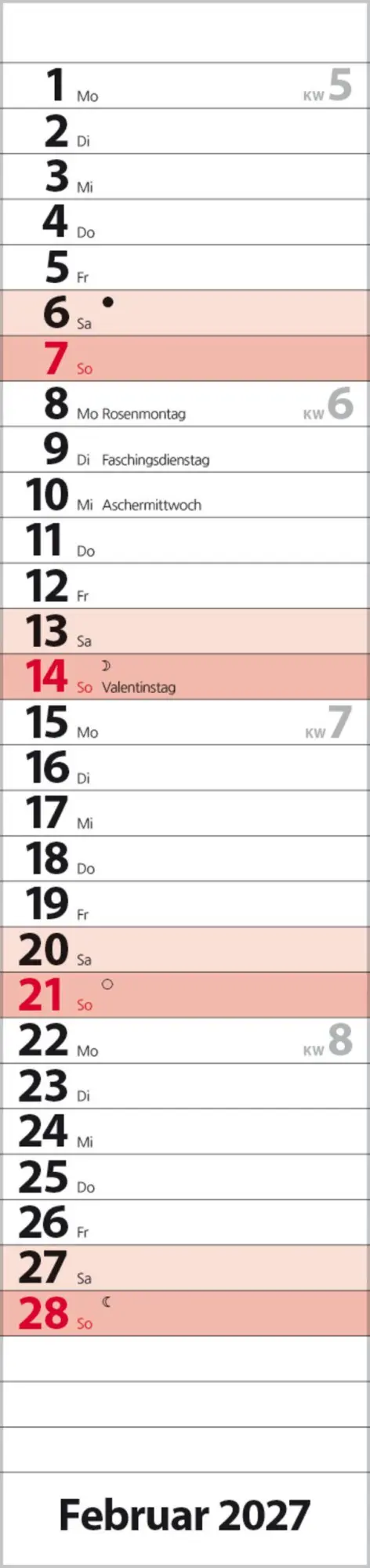 Bild: 9783819301933 | Streifenplaner Compact Rot 2027 | Verlag Korsch | Kalender | 13 S.