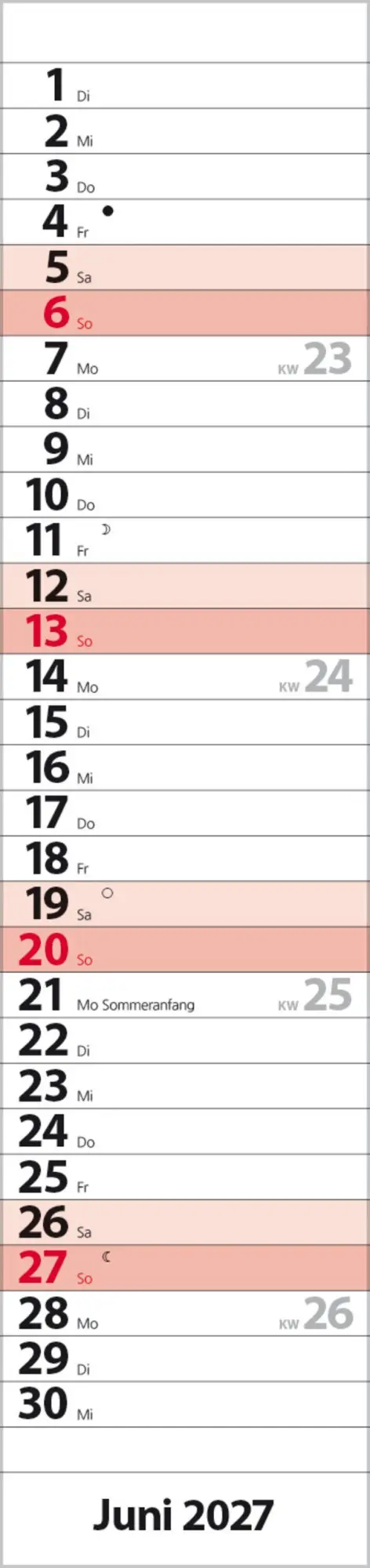 Bild: 9783819301933 | Streifenplaner Compact Rot 2027 | Verlag Korsch | Kalender | 13 S.