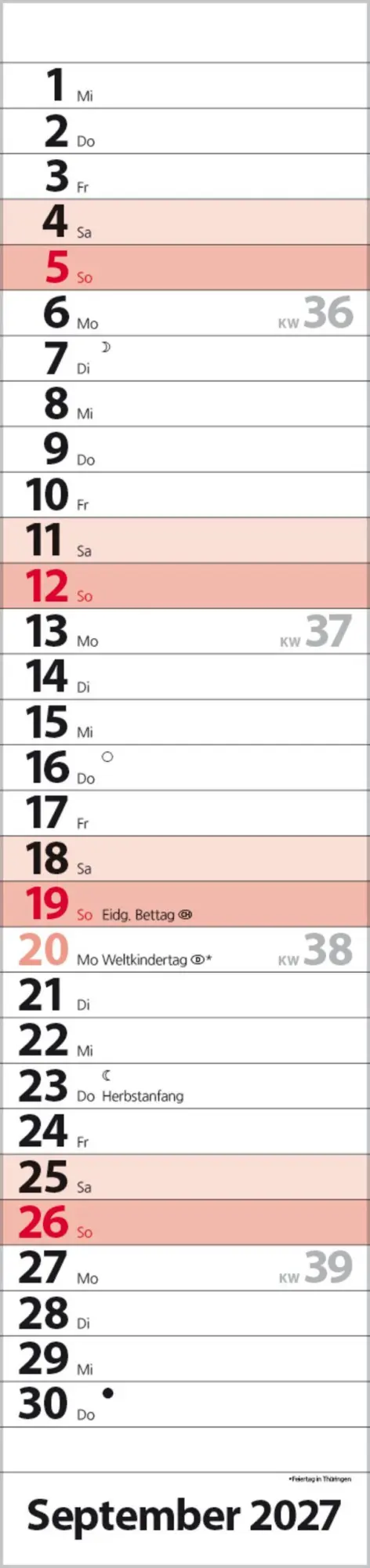 Bild: 9783819301933 | Streifenplaner Compact Rot 2027 | Verlag Korsch | Kalender | 13 S.