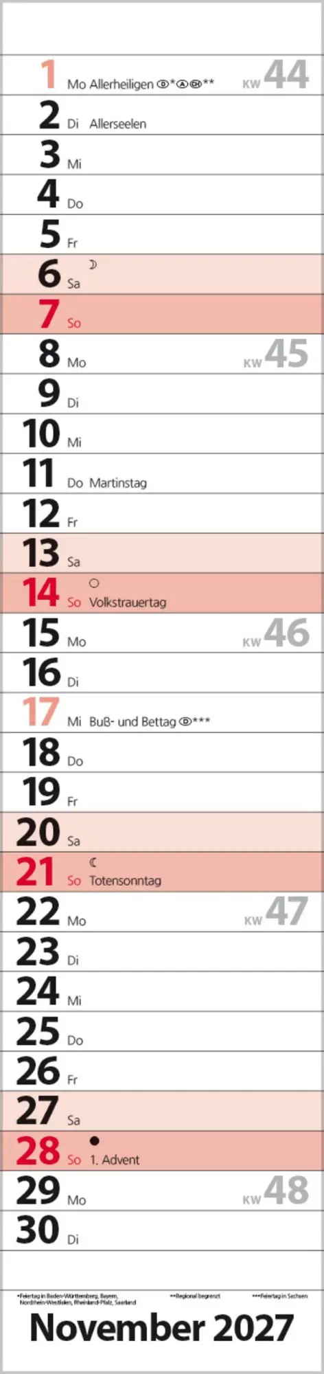 Bild: 9783819301933 | Streifenplaner Compact Rot 2027 | Verlag Korsch | Kalender | 13 S.