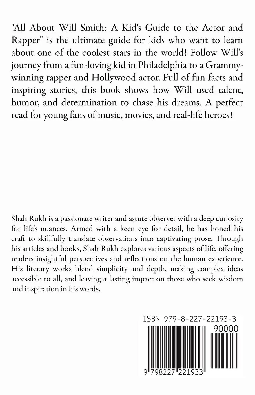 Rückseite: 9798227221933 | All About Will Smith | A Kid's Guide to the Actor and Rapper | Rukh