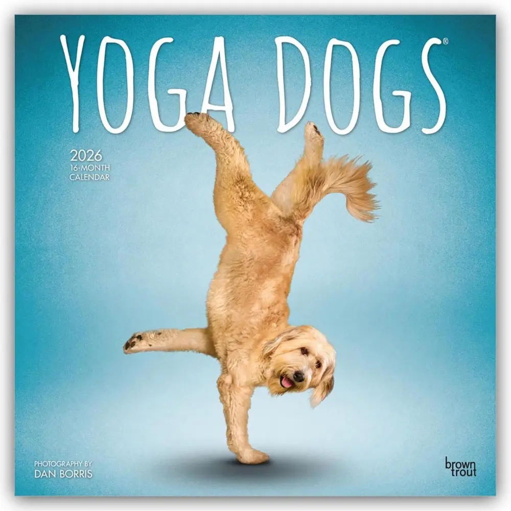 Cover: 9798330701933 | Yoga Dogs Official 2026 12 X 24 Inch (Hanging) Monthly Square Wall...
