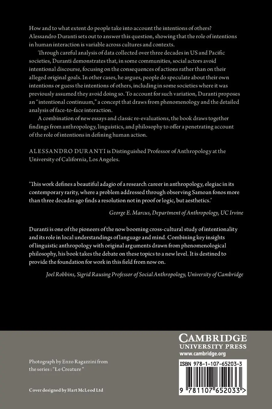 Rückseite: 9781107652033 | The Anthropology of Intentions | Alessandro Duranti | Taschenbuch