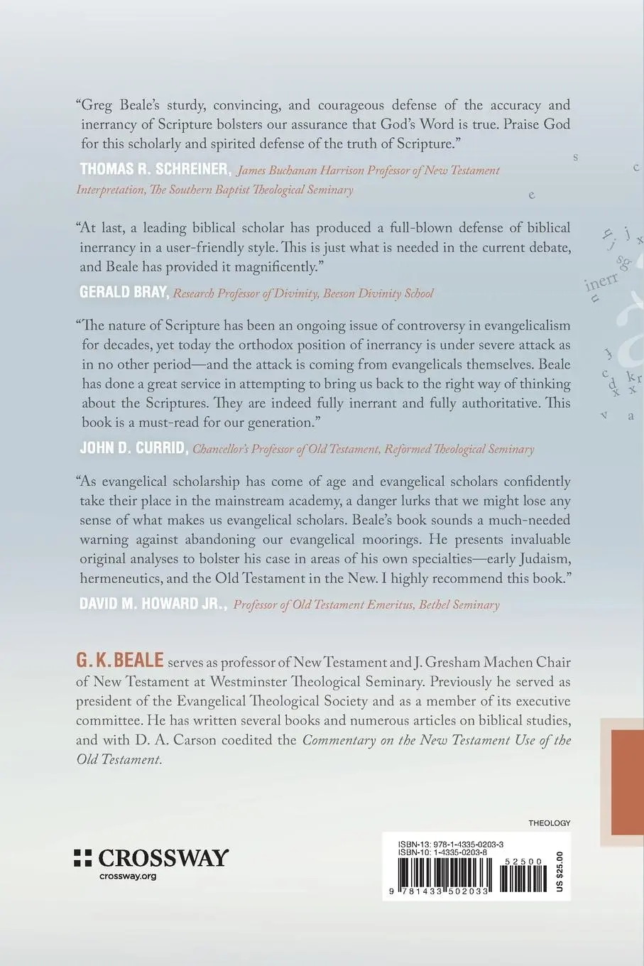 Rückseite: 9781433502033 | Erosion of Inerrancy in Evangelicalism | Gregory K Beale | Taschenbuch